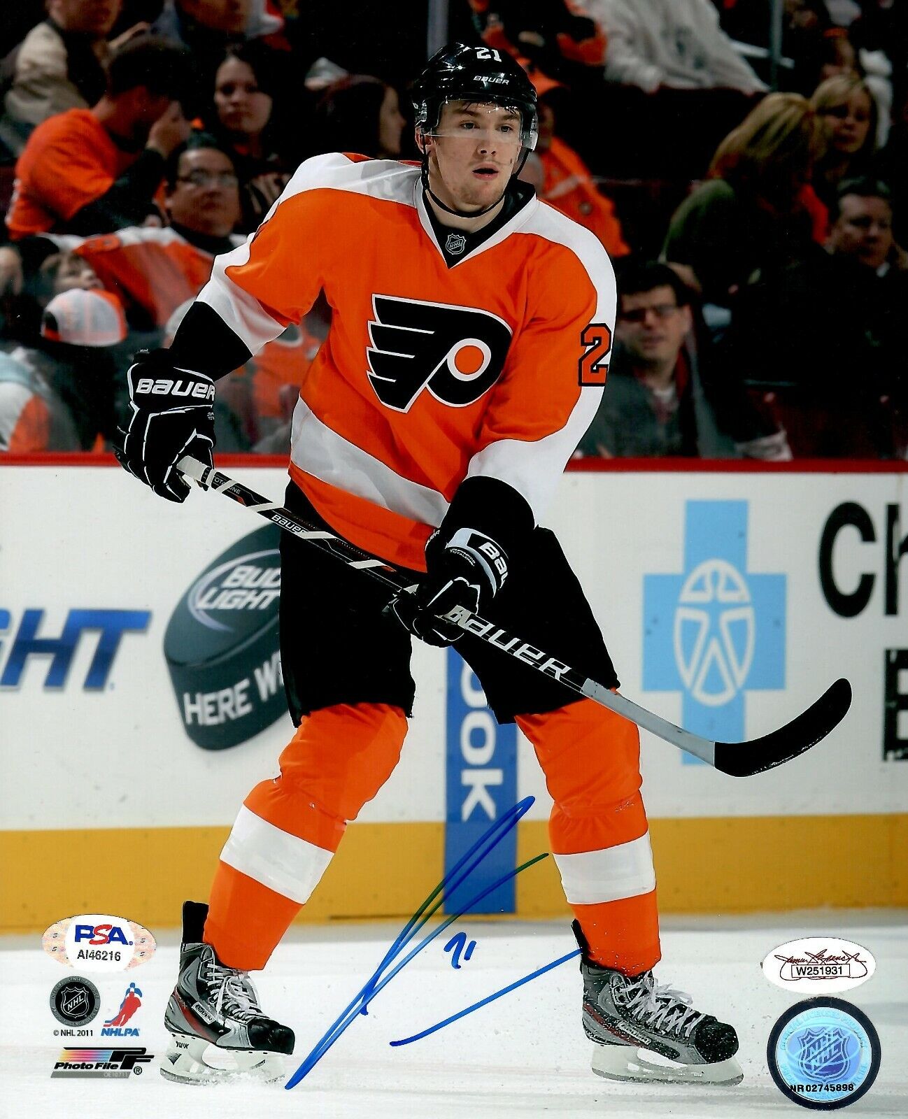 James Van Riemsdyk autographed signed 8x10 Photo Poster painting NHL Philadelphia Flyers PSA COA