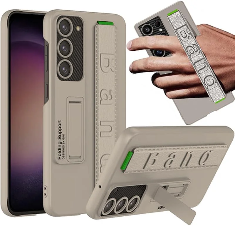 Suitable for S26 Ultra phone case, ultra-thin stand, elastic wrist strap, precision hole, shockproof protective case