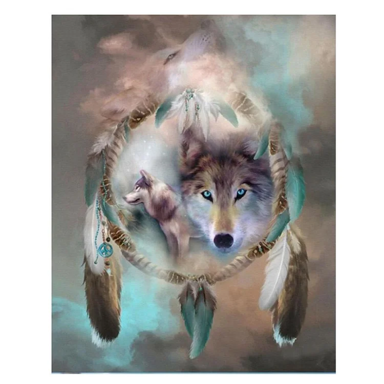 Wolf Square Full Drill Diamond Painting 30X35CM(Canvas) gbfke
