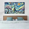 Tour Eiffel en perceuse ronde &agrave; ressort peinture diamant-70*40cm (grande taille)