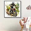 Motorcycle Boy Round Diamond Diamond Painting 30*30cm