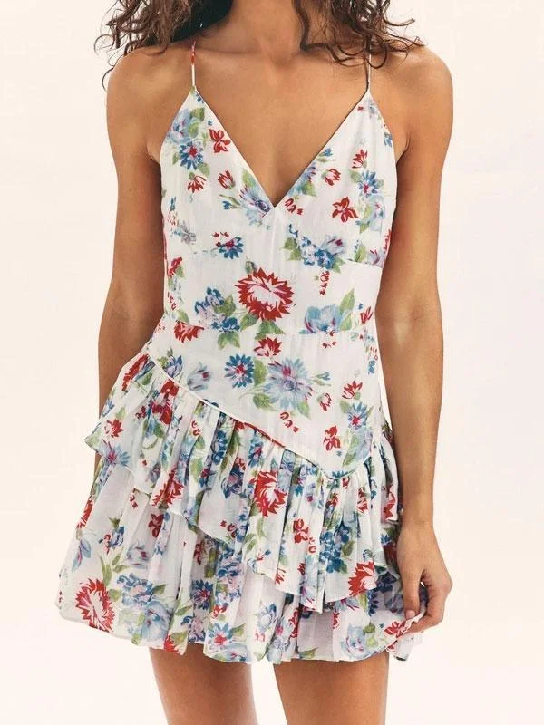 Thin straps floral dress