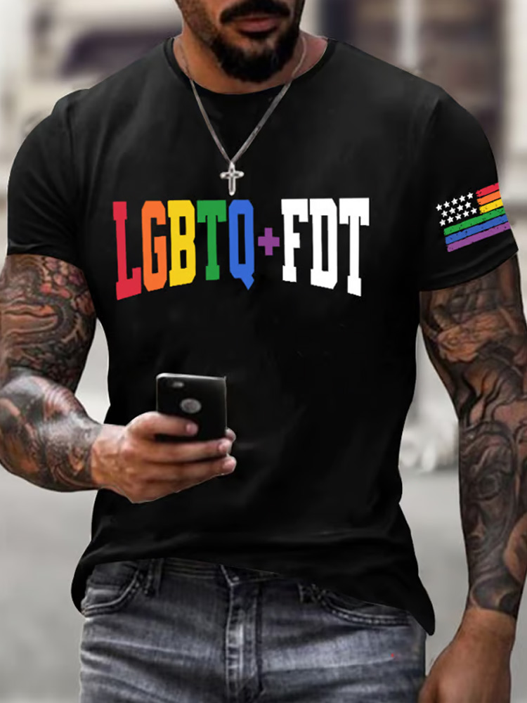 Comstylish Men's Retro Lgbtq+fdt Print T-shirt