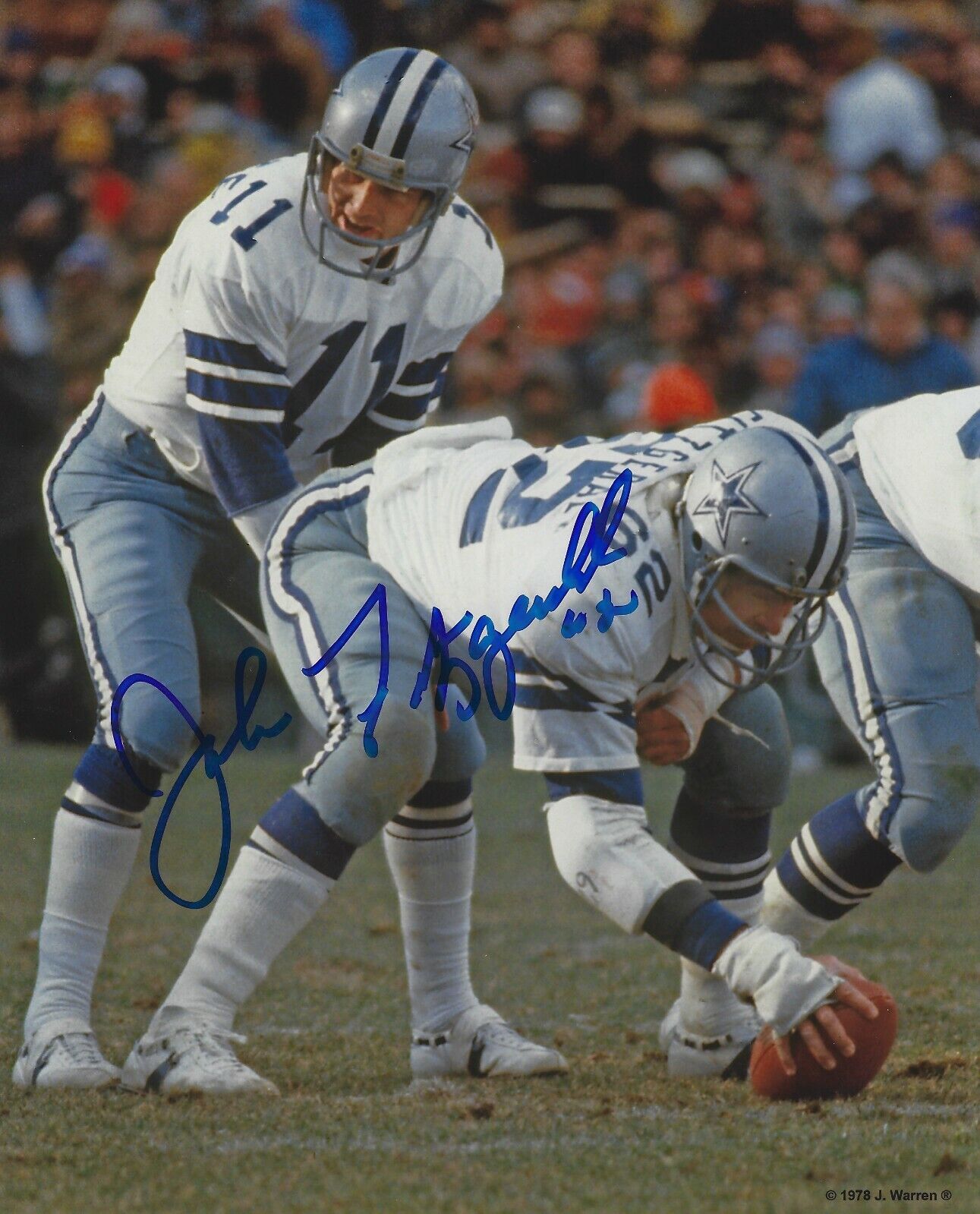 Autographed JOHN FITZGERALD Dallas Cowboys 8x10 Photo Poster painting w/COA