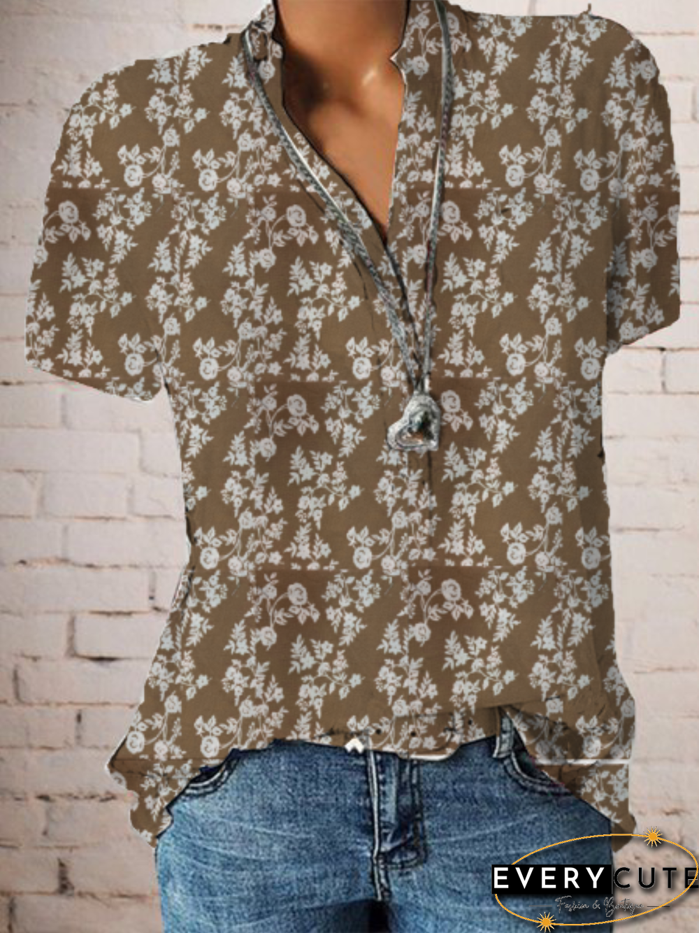 Women Vintage Floral Printed T-shirt