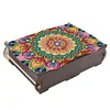 (US Local)Diamond Painting Storage Box DIY 5D Diamond Painting Jewelry Box (Flower C)