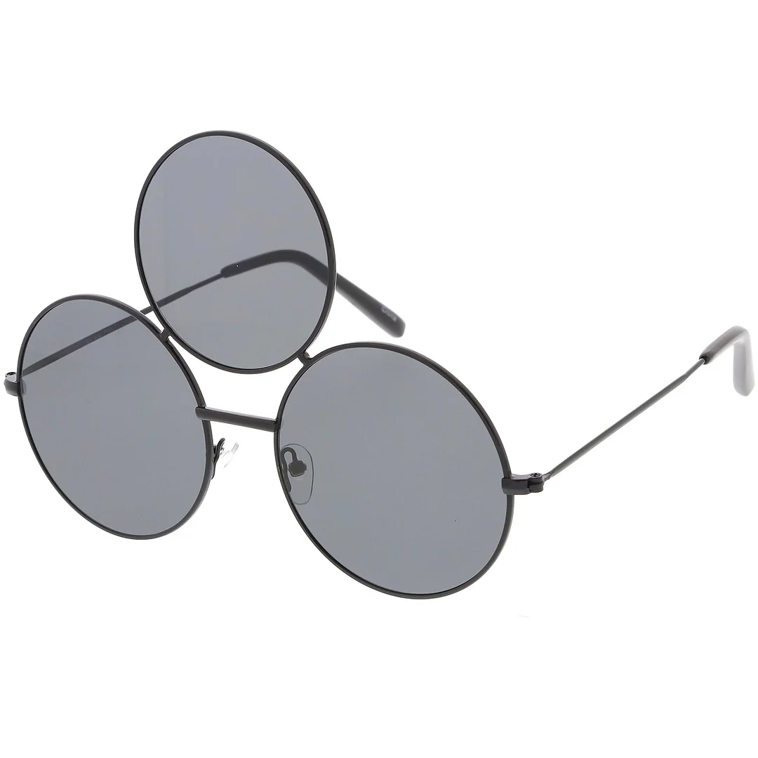 Oversize Circle Third Eye glasses Slim Arms 56mm