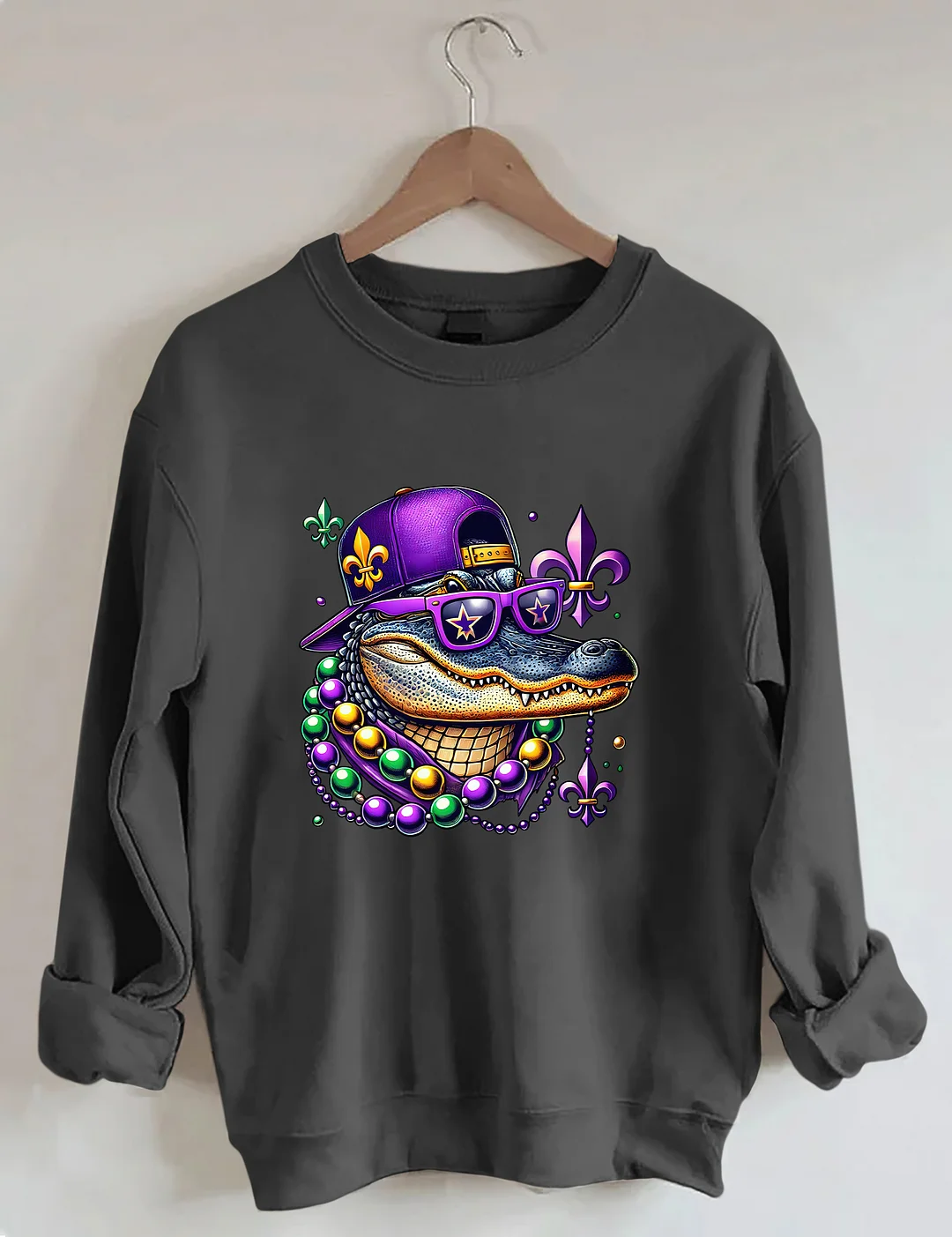 Mardi Gras Crocodile Sweatshirt