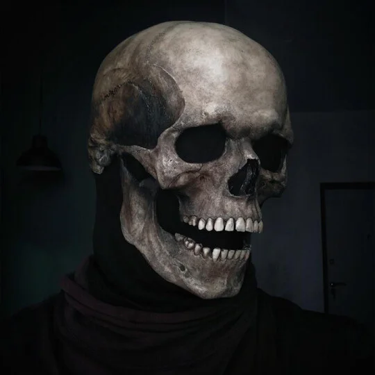 Halloween Full Head Skull Mask with Movable Jaw