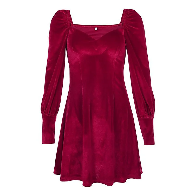 Promsstyle Puff sleeves velvet party dress Prom Dress 2023