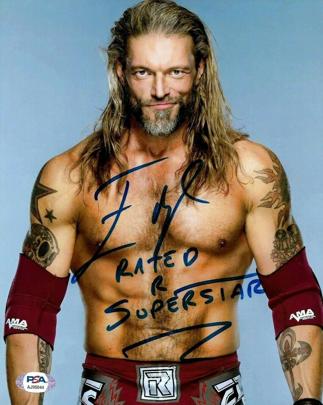 WWE EDGE HAND SIGNED RATED R SUPERSTAR INSCRIBED 8X10 Photo Poster painting WITH PSA DNA COA 3