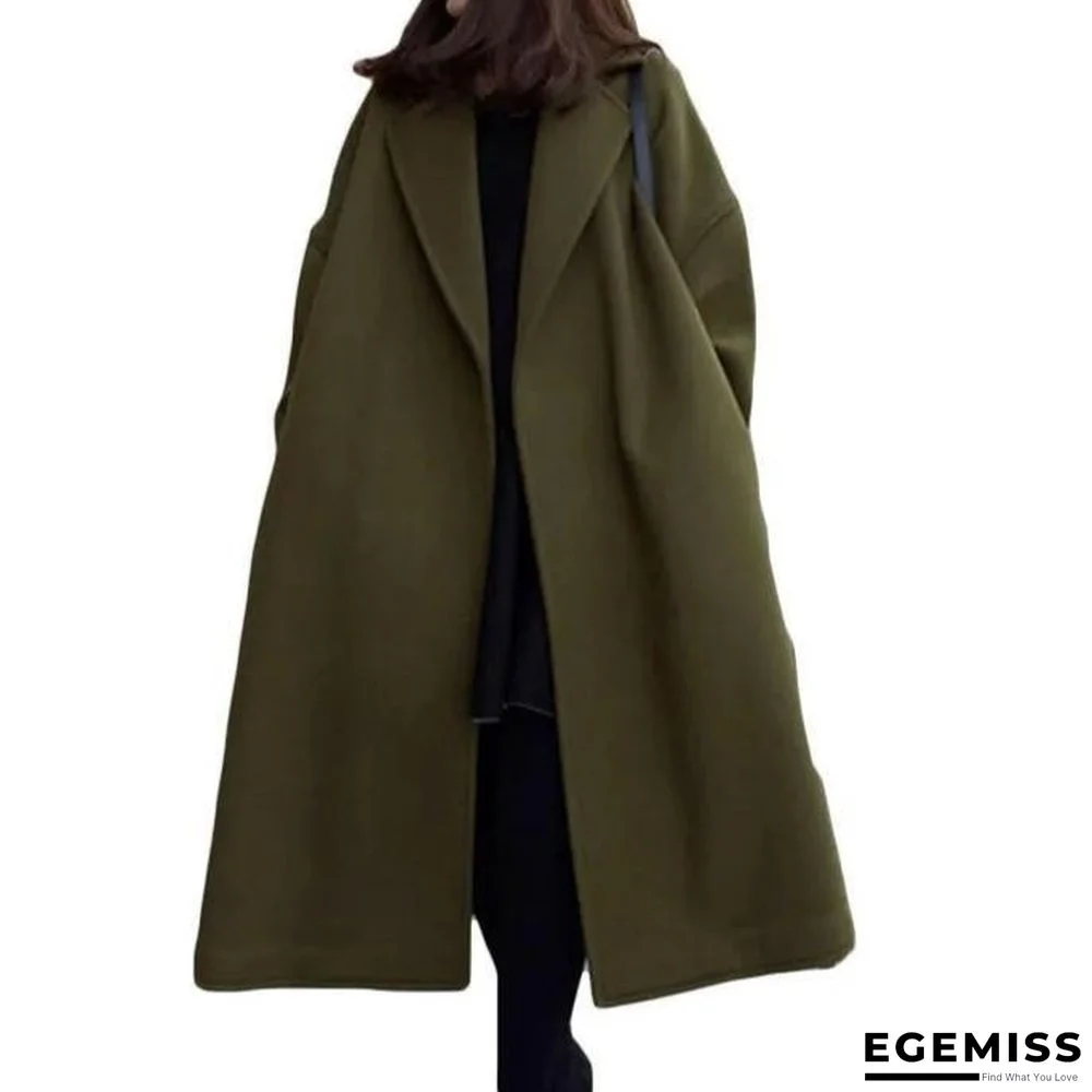 Autumn And Winter Woolen Loose Medium and Long Coat Women | EGEMISS