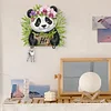 (US Local)Panda Theme Wood DIY Diamond Painting Hooks Home Decor Craft Kit for Wall Decor