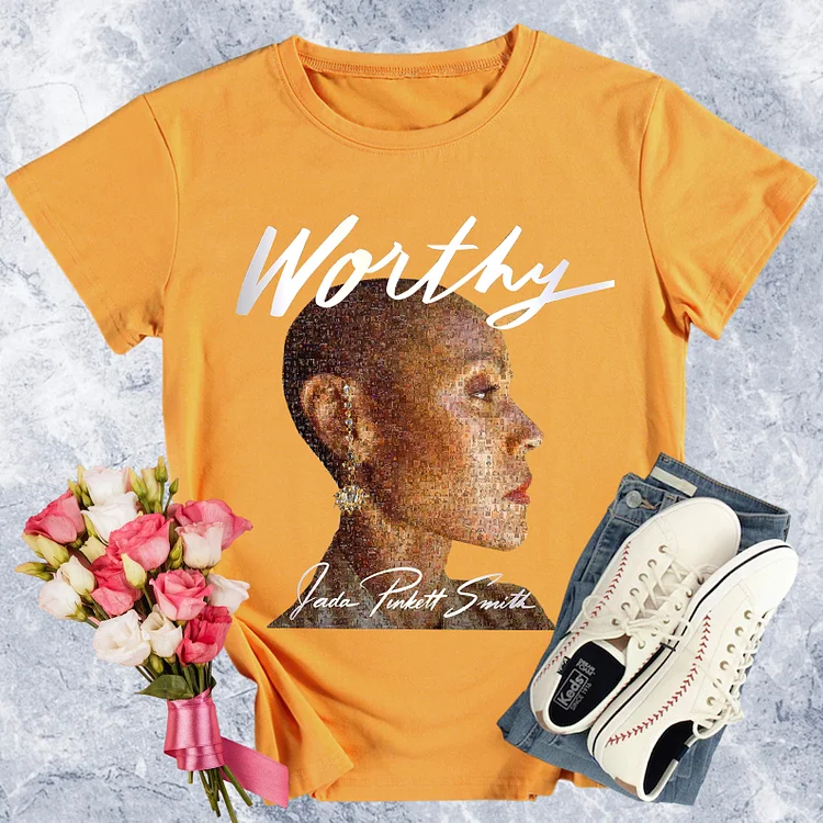 Jada Pinkett Smith Worthy Book Revelations Round Neck T-shirt