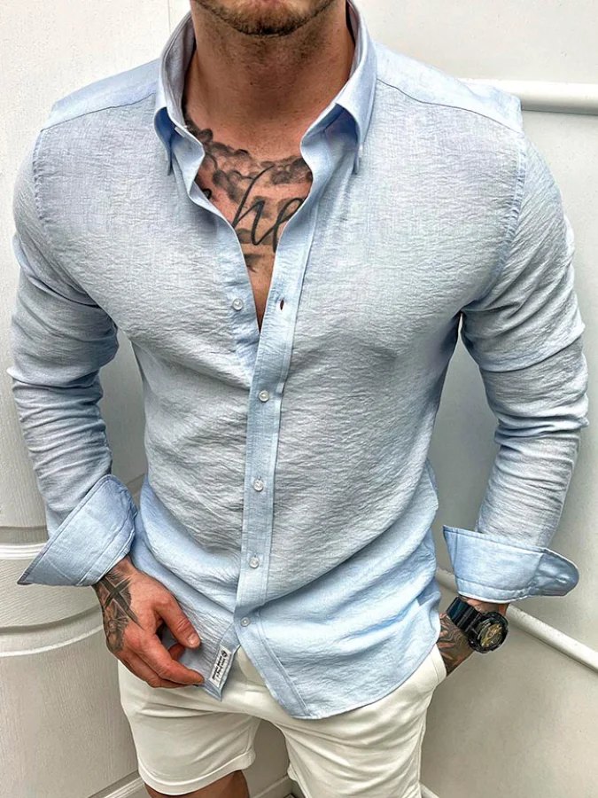 Casual Long Sleeve Linen Shirt