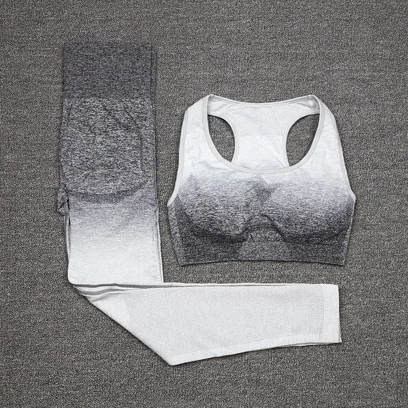 Seamless Set Sport Wear Women Gym Workout Fitness Clothing Female Sport Suit High Waist Legging Sports Bra Tracksuit