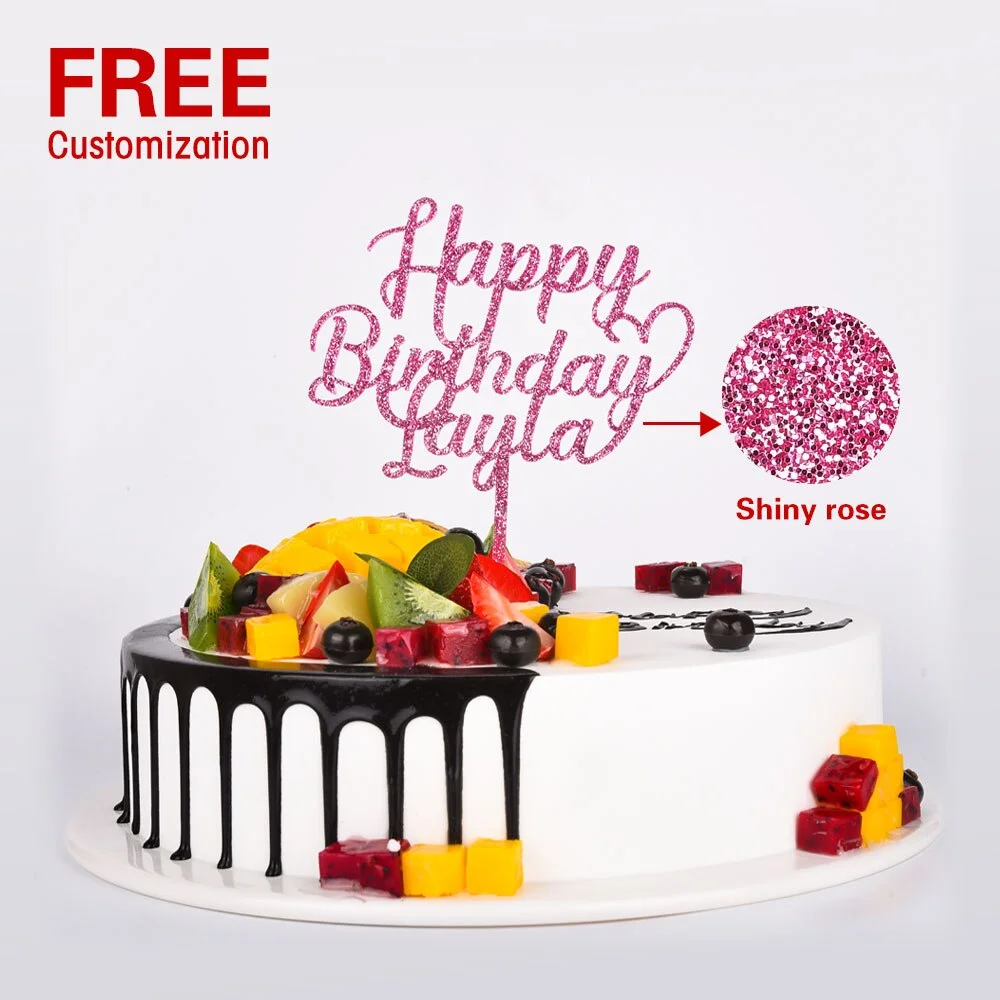 Custom Wedding Cake Topper Decor Happy Birthday Cake Topper Personalized Wedding Cake Topper Party Decoration For Anniversary