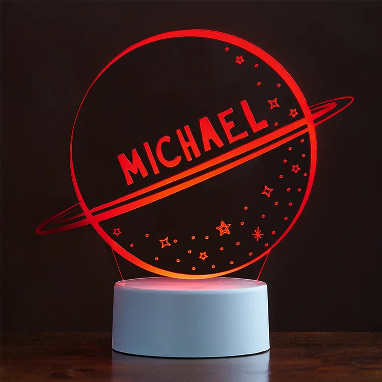 Personalized Planet 3D Night Light Changeable Color Lamp for Kids