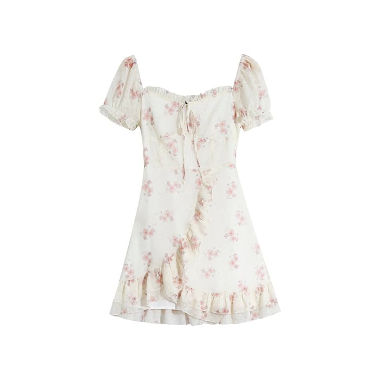Floral Elegant Short Sleeve Dress PE056