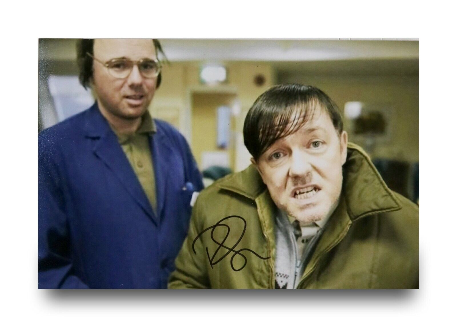 Ricky Gervais Signed 6x4 Photo Poster painting The Office David Brent Derek Noakes Autograph+COA