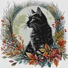 (US Only)Partial Embroidery cotton Thread 14CT Printed Cat Cross Stitch Kit 35x35cm