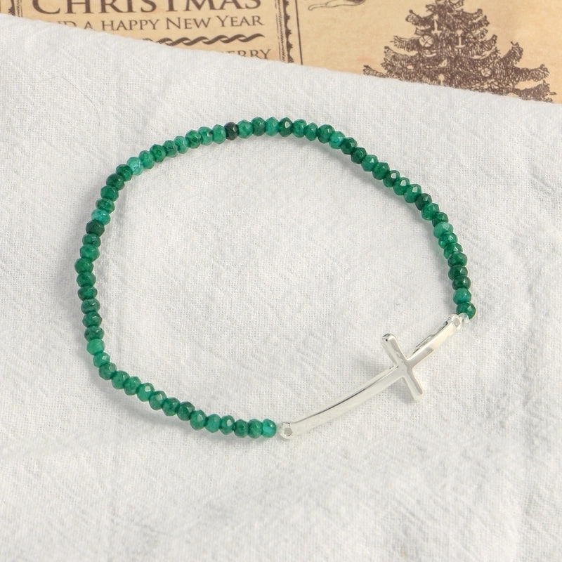 Minimalist Cross Beaded Copper Bracelets