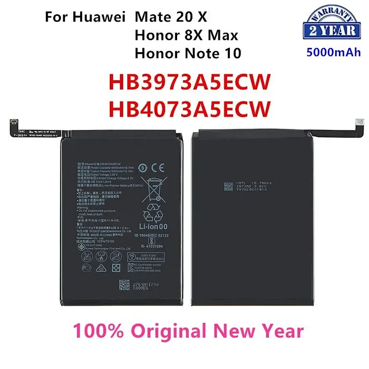 100% Orginal  HB3973A5ECW HB4073A5ECW 5000mAh Battery For HUAWEI Honor 8X Max/Honor Note 10 /Mate 20X 20 X EVR-AL00