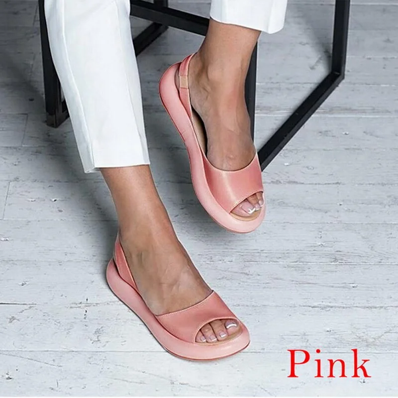 Tanguoant Women 2022 Summer Sandals PVC Leather Shoes Summer Fashionable Open Toes Platform Chaussure Femme Sexy Women's Sandals