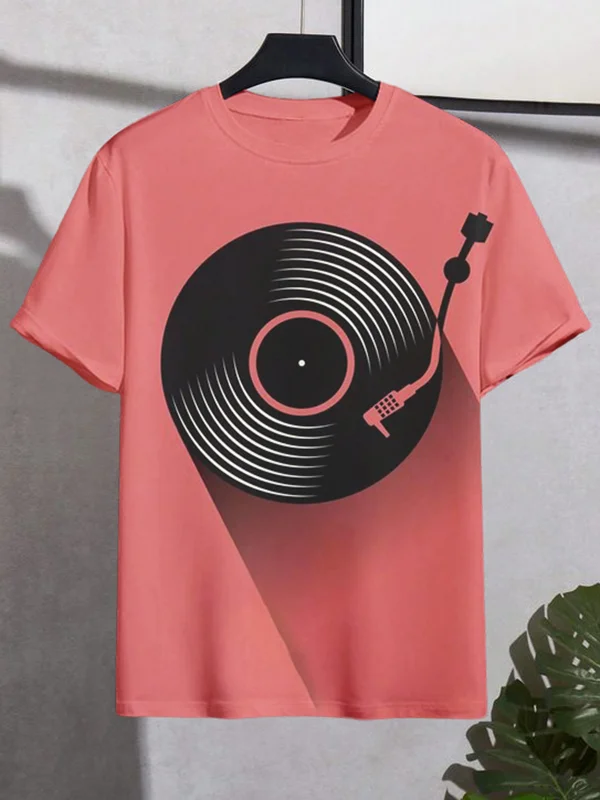 Men's Record Vinyl Records Graphic Print T-Shirt