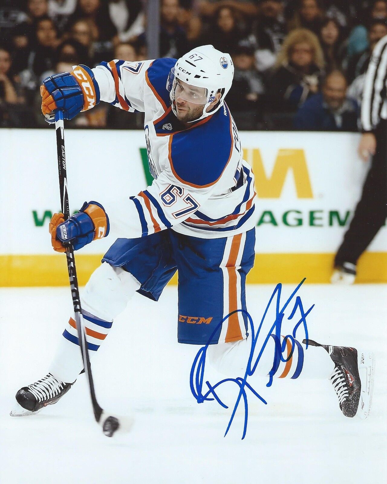 Benoit Pouliot Signed 8x10 Photo Poster painting Edmonton Oilers Autographed COA C