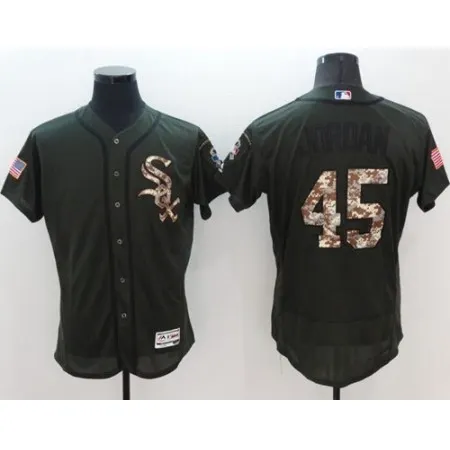 White Sox #45 Michael Jordan Green Flexbase Authentic Collection Salute to Service Stitched MLB Jersey