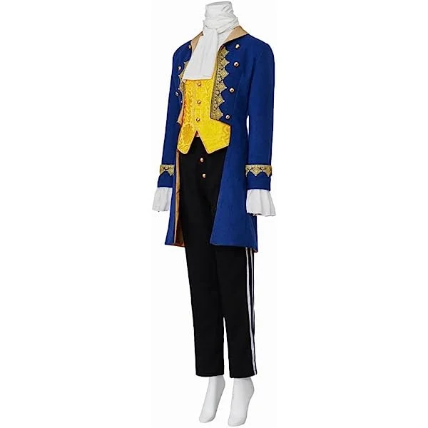 VEECOOCOS Men's Victorian Fancy Outfit Vintage Prince Cosplay Costume 18th Century Tailcoat Vest X-Large
