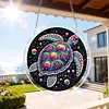 (18.5cm)DIY Acrylic Jigsaw Puzzle Window Hanging with Hanging Chain DIY Stained Glass Decoration Round Window Puzzle Decor for DIY Craft Project (Turtle)
