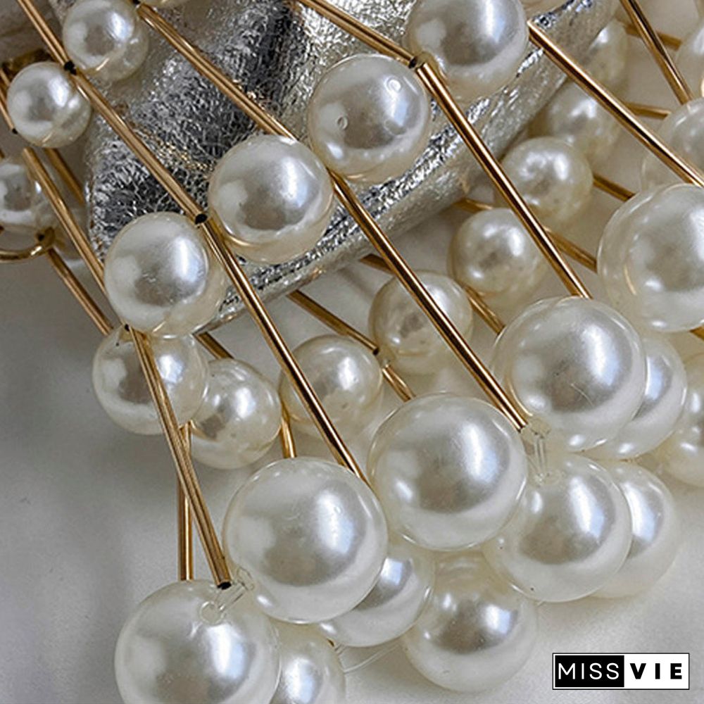 Casual Patchwork Pearl Bags