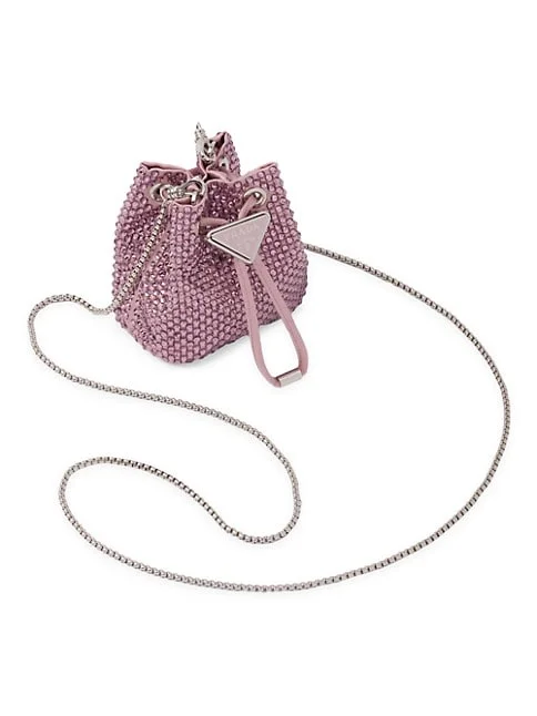 Prada Embellished Satin Mini Pouch