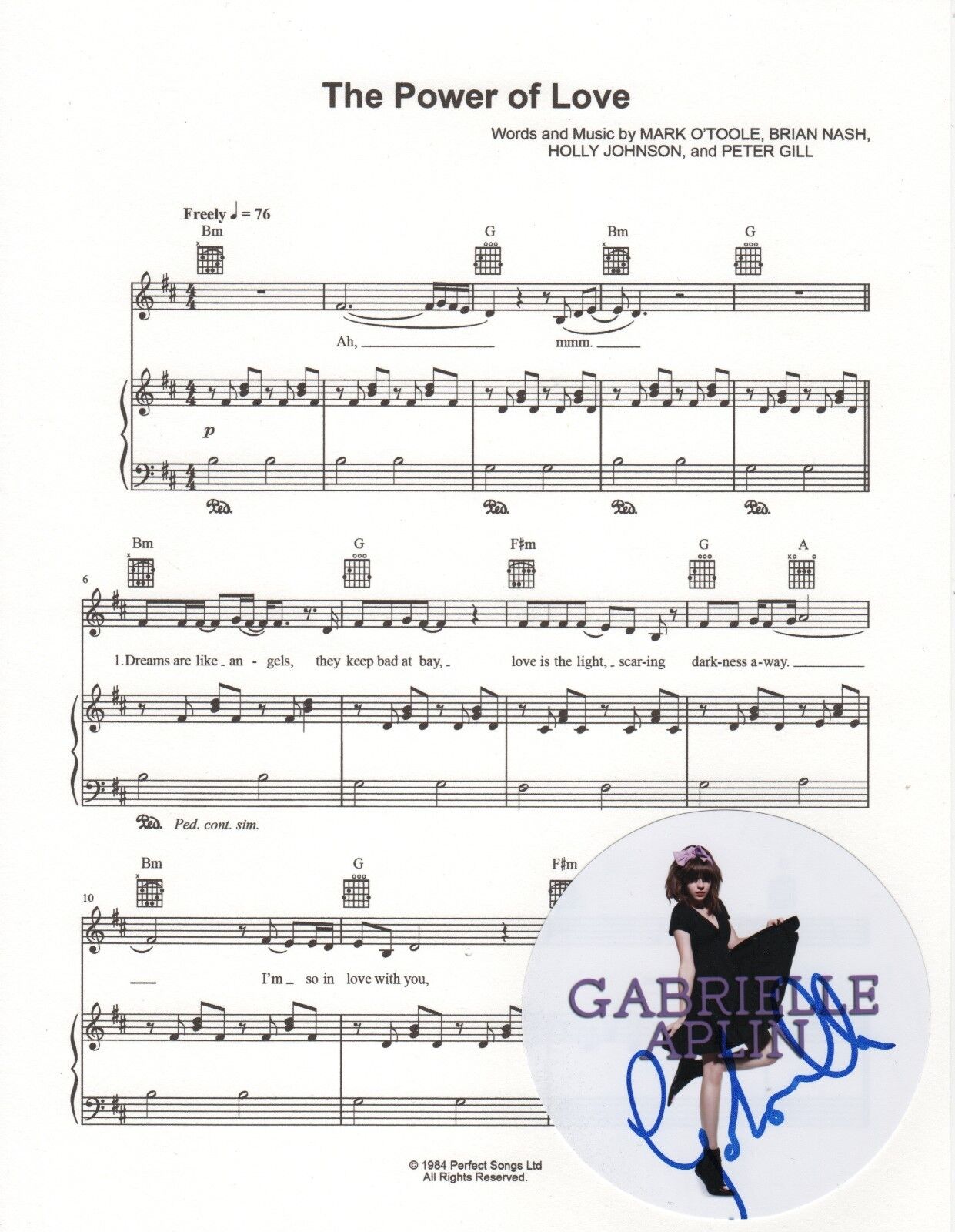 Gabrielle Aplin REAL hand SIGNED Power Of Love sheet music #2 COA Youtube