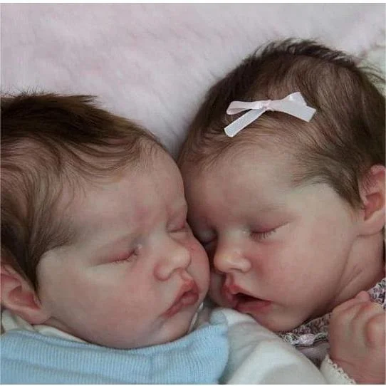 17'' Real Lifelike Twins Boy and Girl Debbie and Deborah Sleeping Reborn Baby Doll, Reborn Child Baby Dolls Roleplay Rebornartdoll® RSAW-Rebornartdoll®