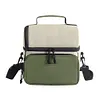 Double Layers Lunch Bag Leak Proof Hand-Held Cooler Box Portable Picnic Trip Bag