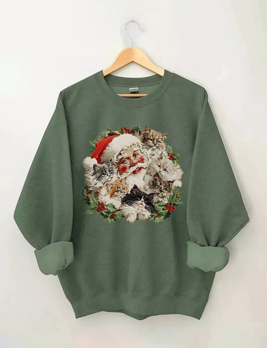 Santa Claus Kittens Christmas Sweatshirt