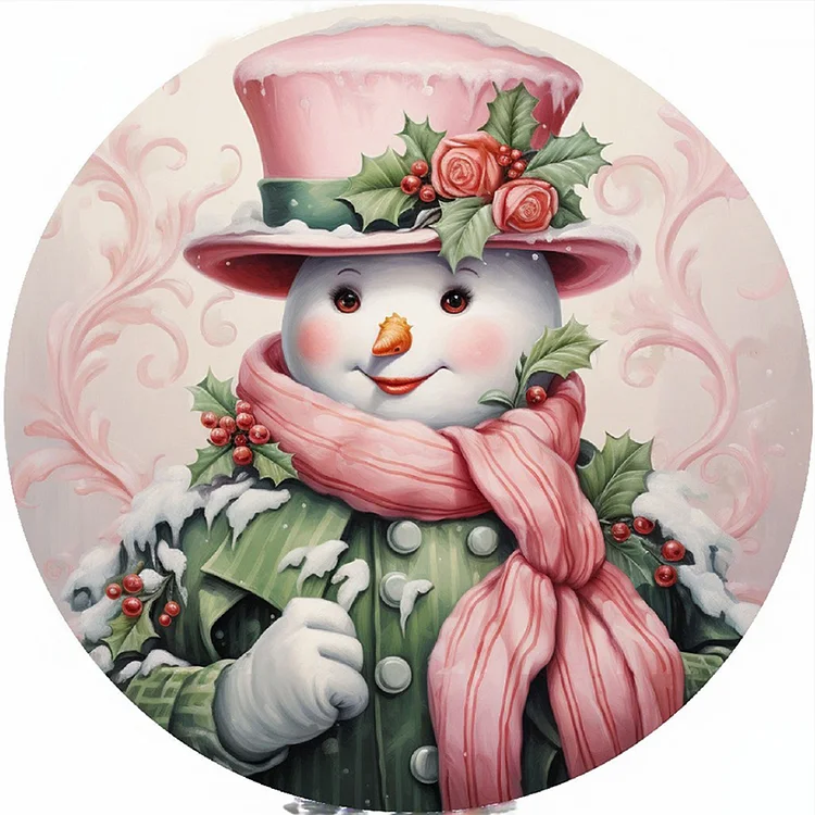 Full Round Diamond Painting - Christmas Snowman 30*30CM