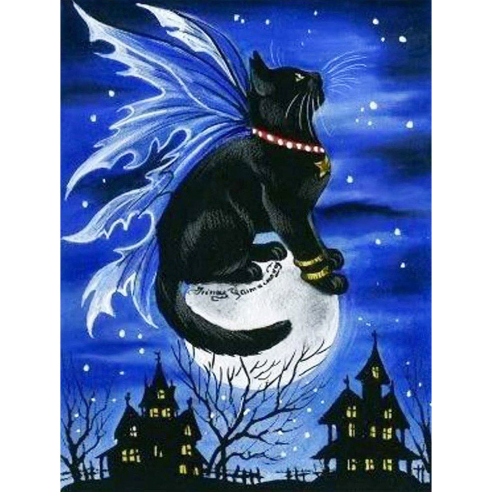 

Halloween Lunar Black Cat - Round Drill Diamond Painting - 40*50CM, 501 Original
