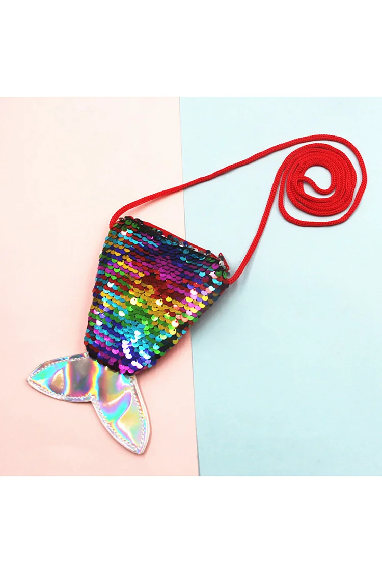 Mermaid Two-Color Sequin Fish Tail Bag