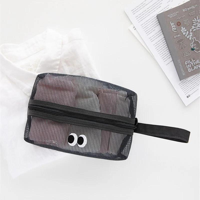 PURDORED 1 Pc Cute Large Women Makeup Bag Travel Clear Cosmetic Bag Zipper Female Makeup Pouch Toiletry Bag Beauty Case Pouch