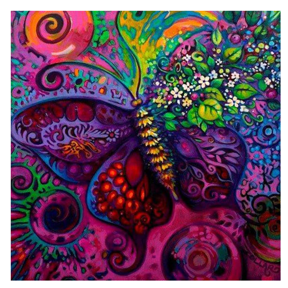 

40*40CM - Square Drill Diamond Painting - Abstract Butterfly, 501 Original