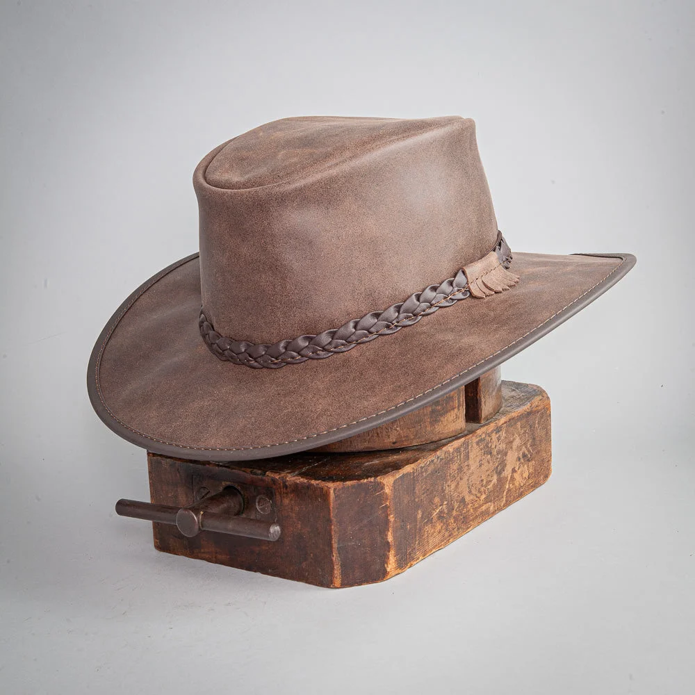 Crusher - Mens Crushable Leather Outback Hat