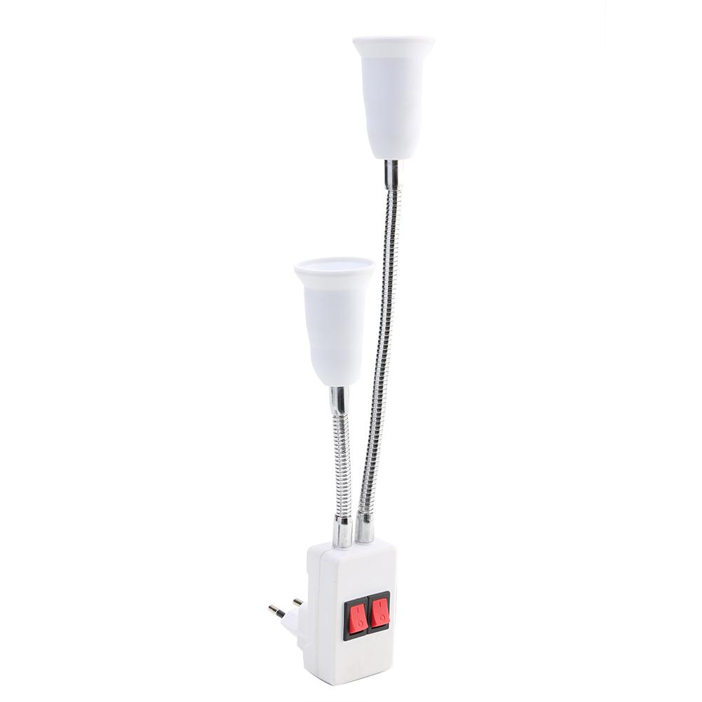 

E27/E26 Double Heads Flexible Holder Rota Extension Base Light, 501 Original
