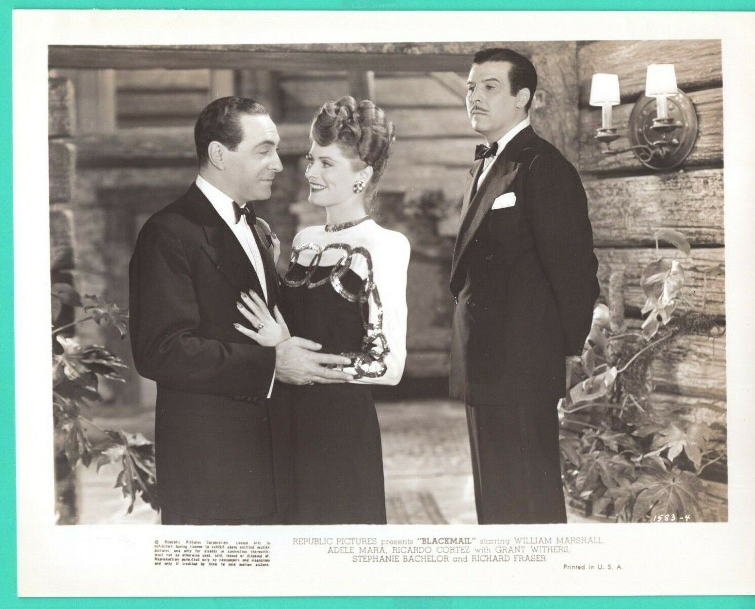 WILLIAM MARSHALL ADELE MARA Movie Stars 1947 Promo Photo Poster painting 8x10 Blackmail