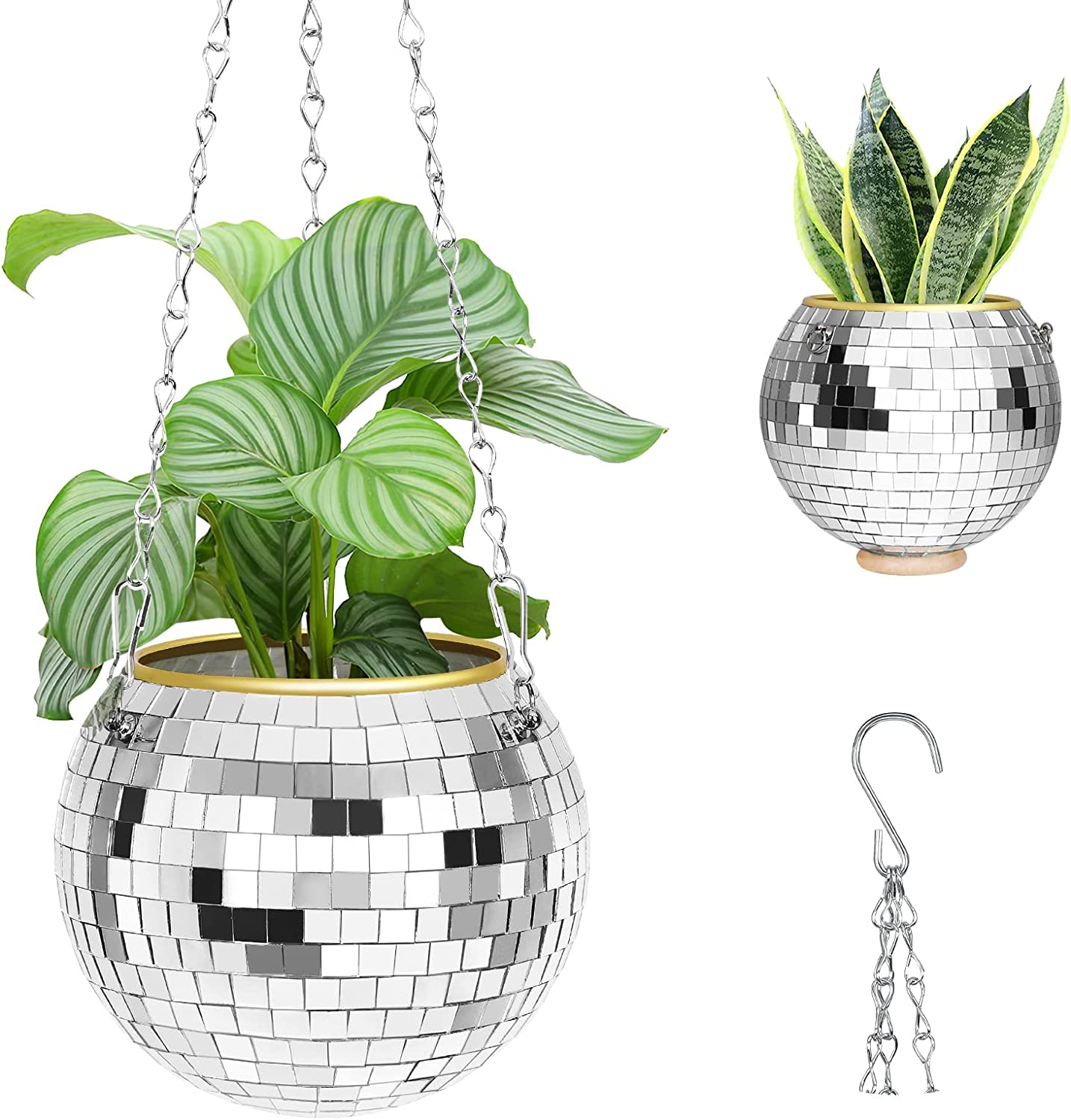 Disco Ball Plant Hanger With Retro Packaging