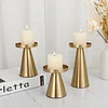 Minimal 3PCS Golden Candle Holders Set Home Event Table Decor Prop