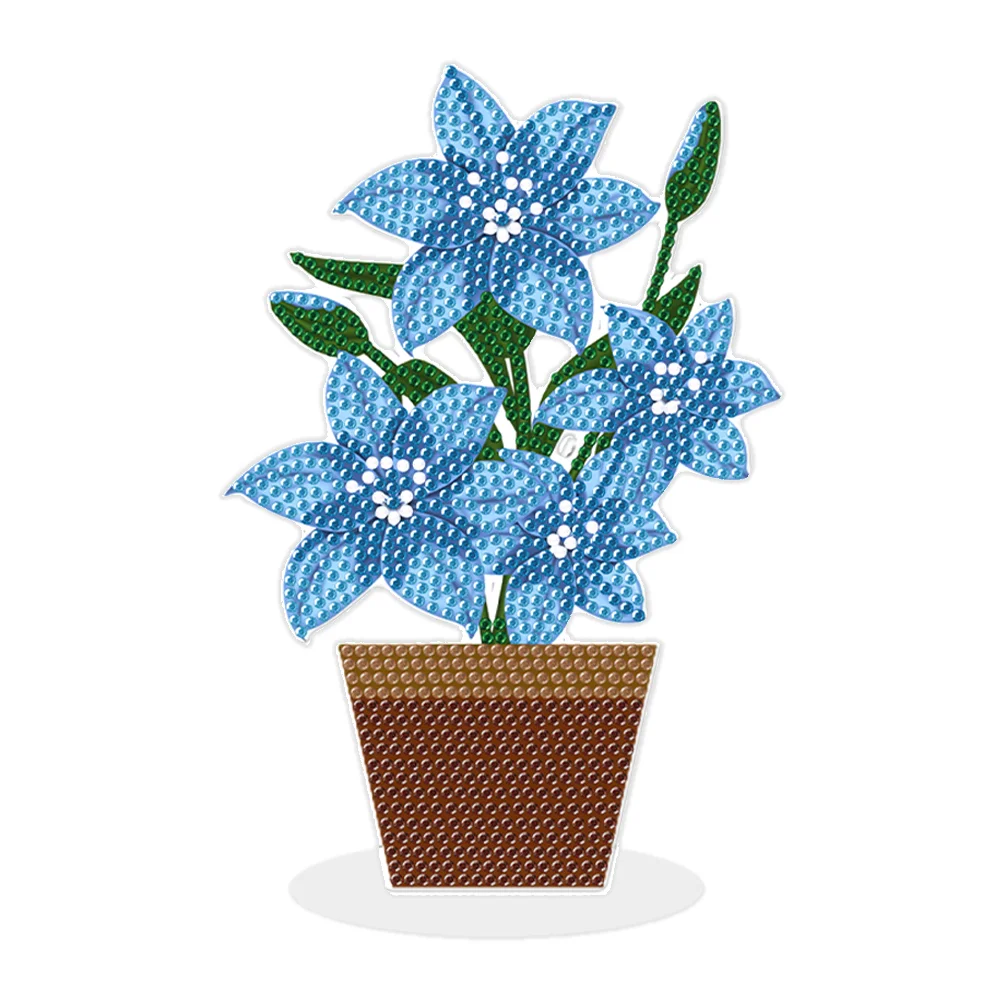 DIY Diamonds Painting Ornaments Handmade Acrylic Flower(Chinese Bellflower)
